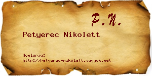 Petyerec Nikolett névjegykártya